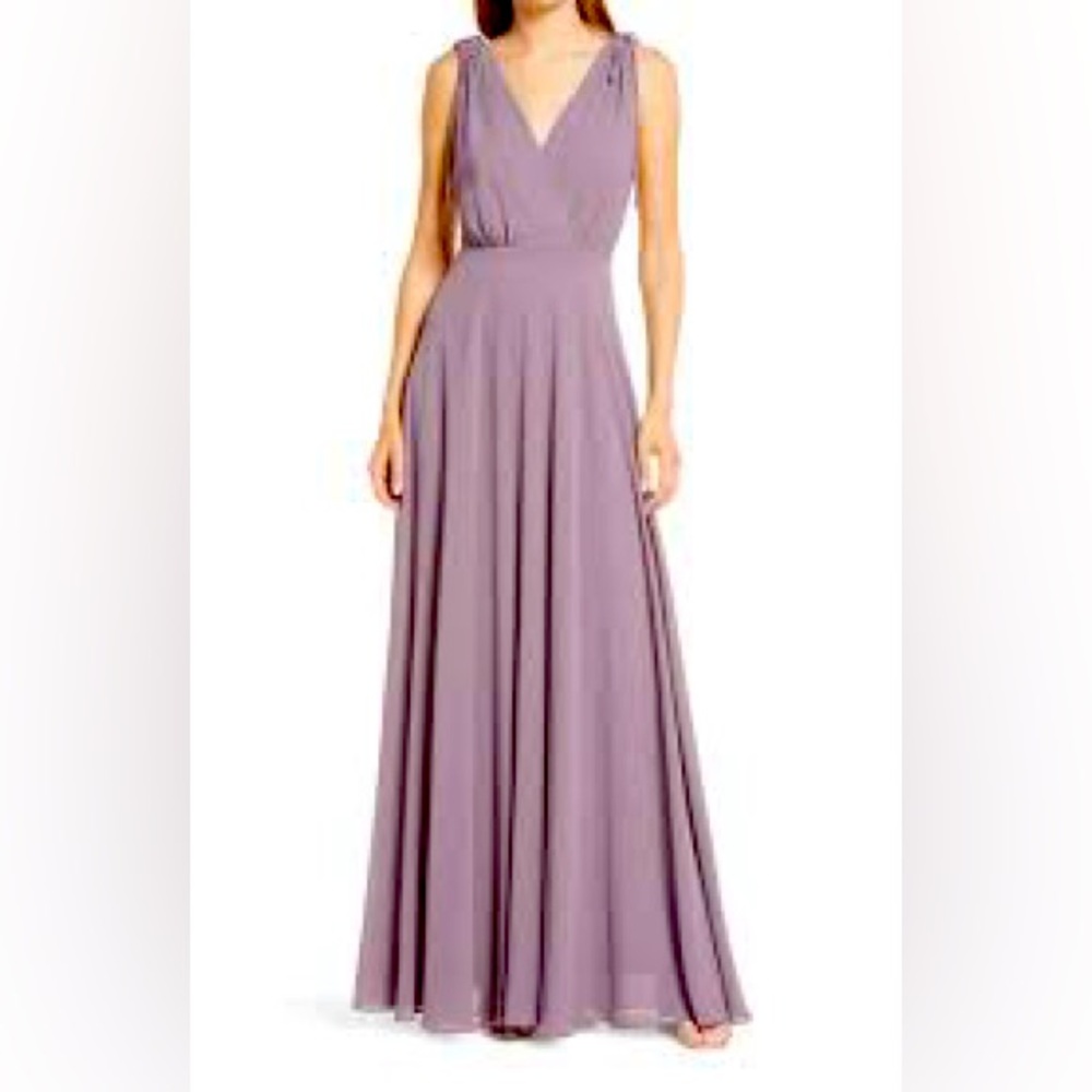 Lulus Elegant Night Away Dusty Purple Maxi Prom Dress Backless Silhouette Lined